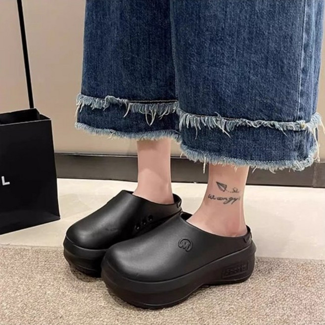 뮬 슬리퍼 5cm 키높이 EVA 통굽 실내화 방수 장화 요리사 간호사