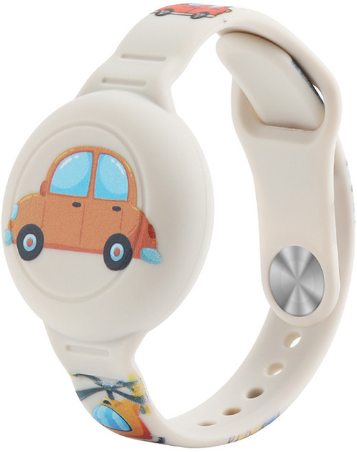 안심 에어테그 아이들 시계줄 AirTag 케이스 에어테그 악세사리, 블루투스, 3.5cm, 베이지빠빵