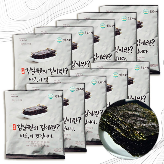 조미김 철판 직화 구운 전장 김 BBQ-Uncle 15g 10봉, 10개