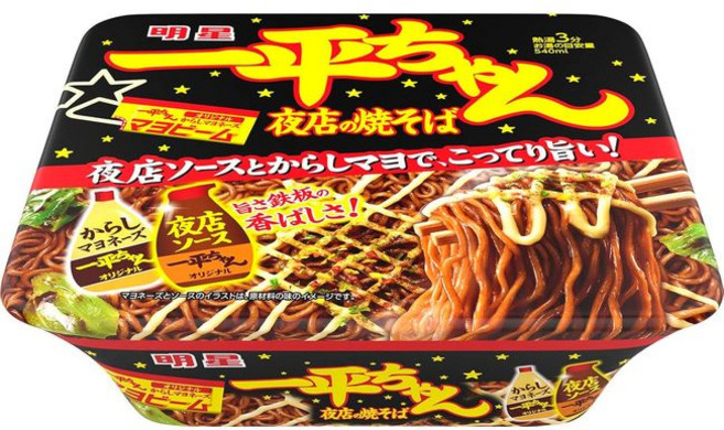 잇페이짱 야시장의 야끼소바 겨자마요 소스 컵라면 135g, 12개