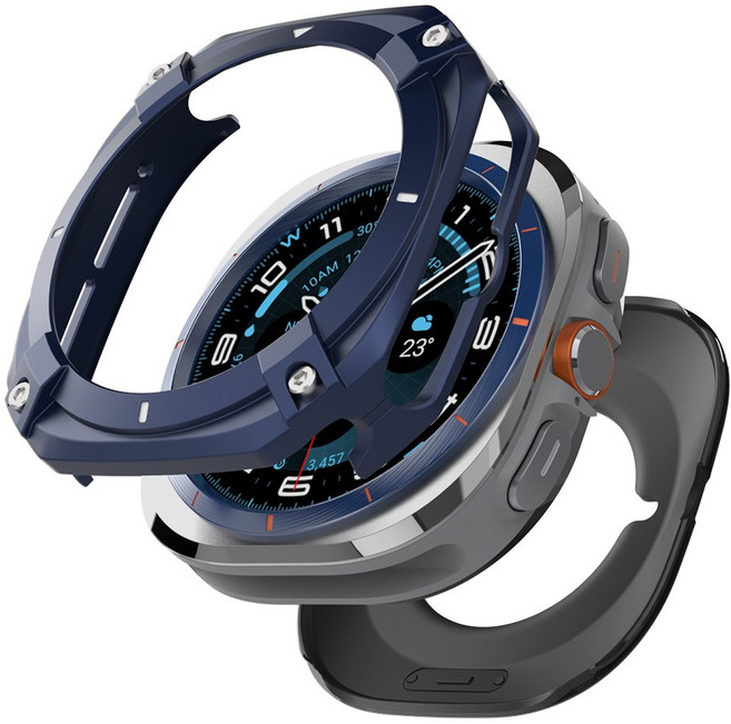 별다섯 갤럭시 워치 메탈 프레임 케이스 커버, 블루U