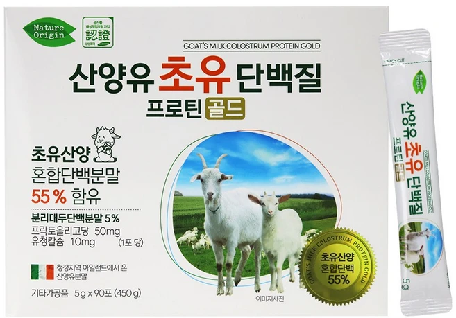 동식물성 단백질 산양유초유 단백질 프로틴골드 (90포), 90개, 5g - 쿠팡