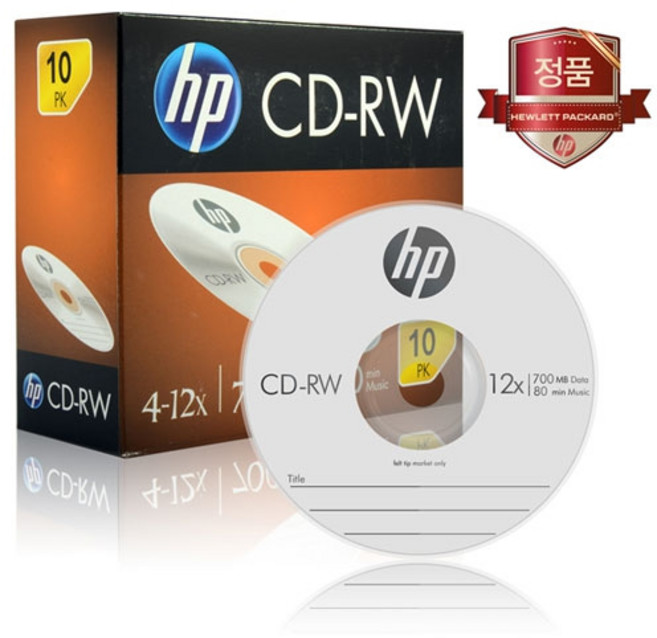 [드림라이프] HP CD-RW 4-12x 700MB 슬림케이스, 1개