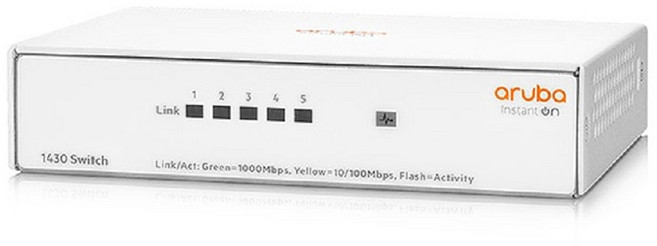 아루바 HPE 인스턴트 온 1430 5G UTP 5포트 비관리형 스위칭허브, R8R44A, 1개