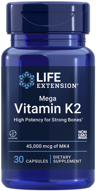 LIFE EXTENSION 維生素K2膠囊 45000mcg, 1罐, 30顆