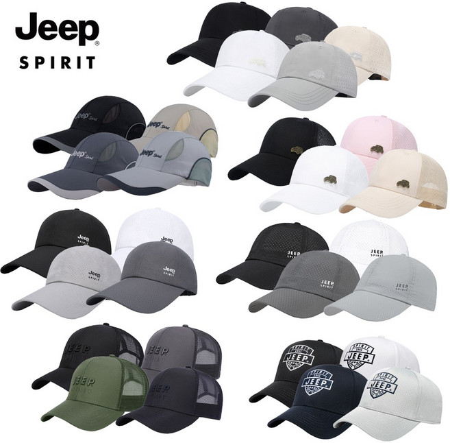 웹도매 JEEP SPIRIT 여름모자 -3 볼캡, CA0197, 블랙, 1개