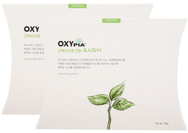 옥시피아 파우치 30g 2개 - 고체산소 산소발생 CO2 제거 미세먼지유해물질 제거 VOCs 제거, 1개