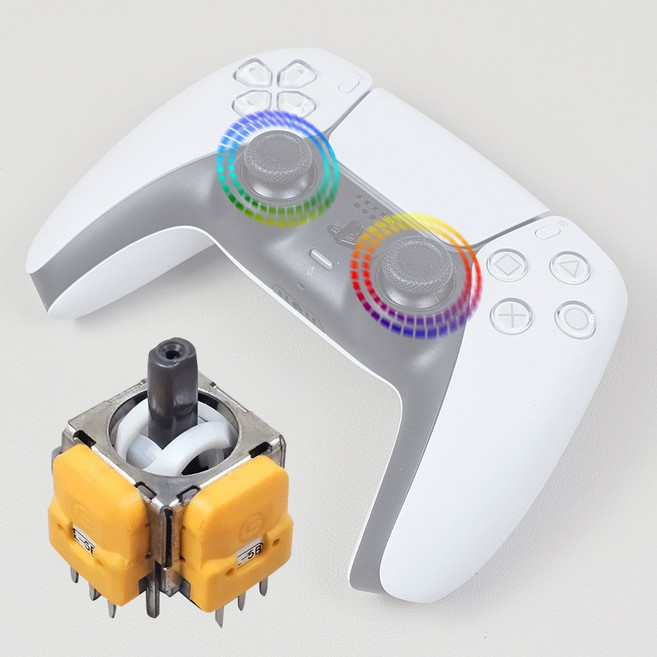 호환 플스5 듀얼센스 홀센서 홀이펙트 아날로그 스틱 모듈 교체 수리 부품 키트 2세대, 1개, 블랙, n1925 듀얼센스 홀센서