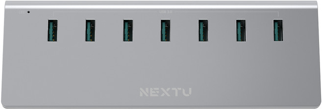 알루미늄 USB3.0 7포트 허브 유전원 NEXT-327U3, 실버