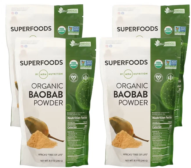 MRM뉴트리션 유기농 바오밥 분말 240g(8.5oz), 240g, 4개 - 쿠팡