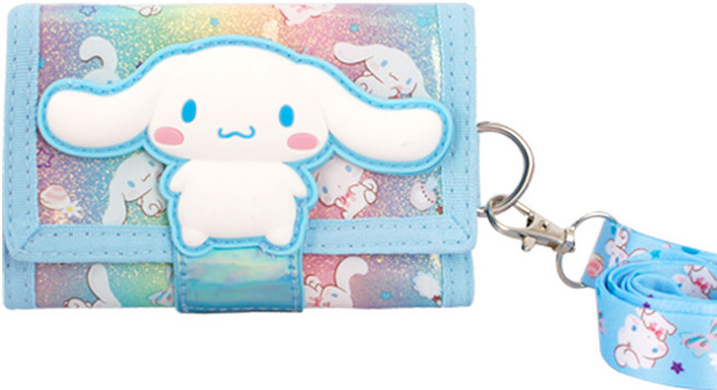 산리오 홀로그램 3단 목걸이지갑 캐릭터 지갑
