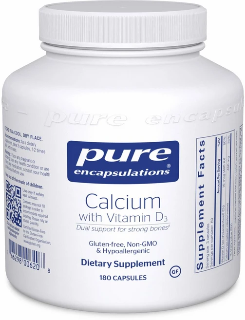 Pure Encapsulations Calcium Vitamin 퓨어인캡슐레이션 칼슘 비타민 D3 180정, 1개 - 쿠팡