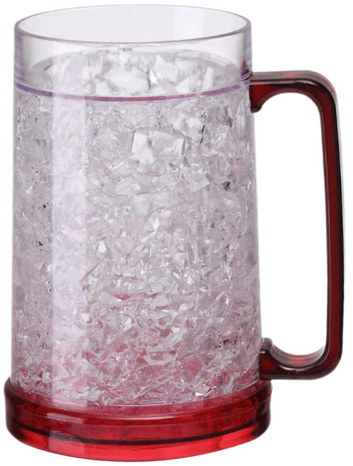 냉동고 얼음 맥주 머그잔 이중 벽 젤 서리가 내린 맥주 컵 마시는 안경 와인 컵, 1개, 1개