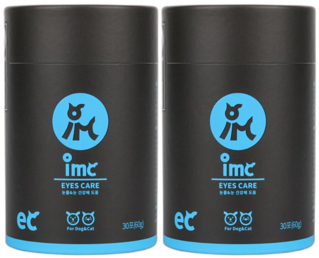 CMG제약 IMC 강아지 고양이 눈건강 영양제 사료에 뿌려주는 영양제, 30회분, 눈물개선/눈건강, 2개