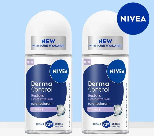 니베아 데오드란트 더마 컨트롤 리스토어 롤온 50ml 2개 - 쿠팡