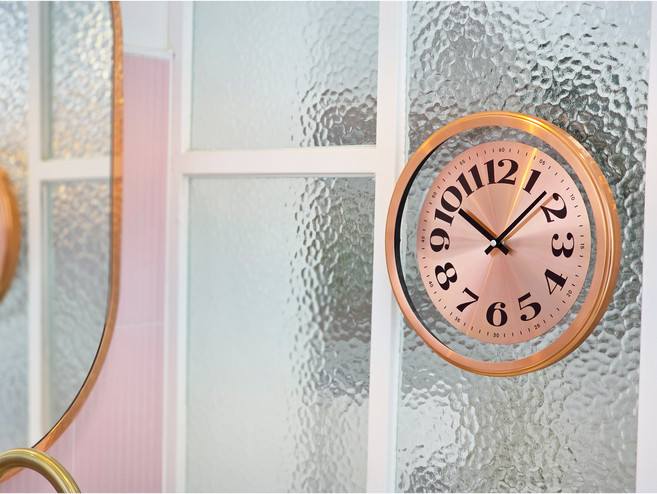 디클로 오르빗 명품 디자인 무소음 벽시계 거실 인테리어, 로즈골드