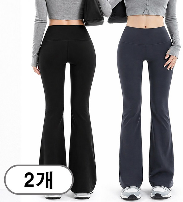 차쿠 1+1 여성 나팔 레깅스 뱃살커버 보정 부츠컷 레깅스 겨울 기모 (2세트)