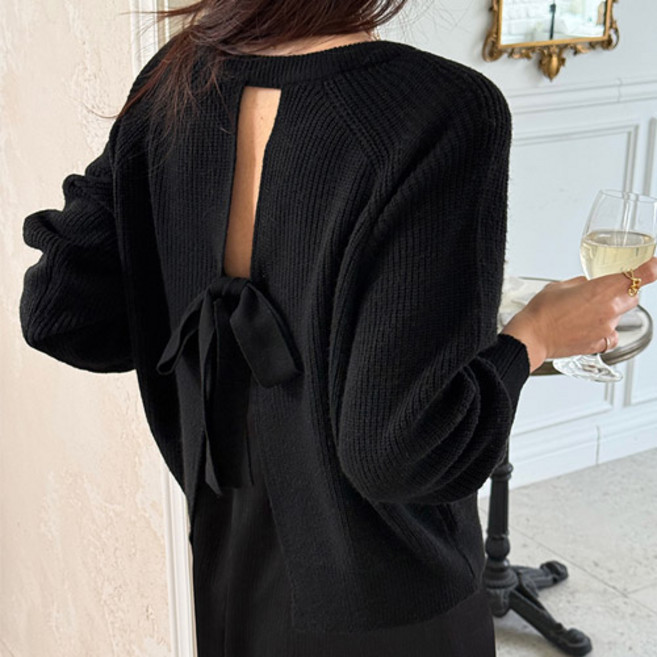 [난닝구]랑엘샤 뒷트임리본니트