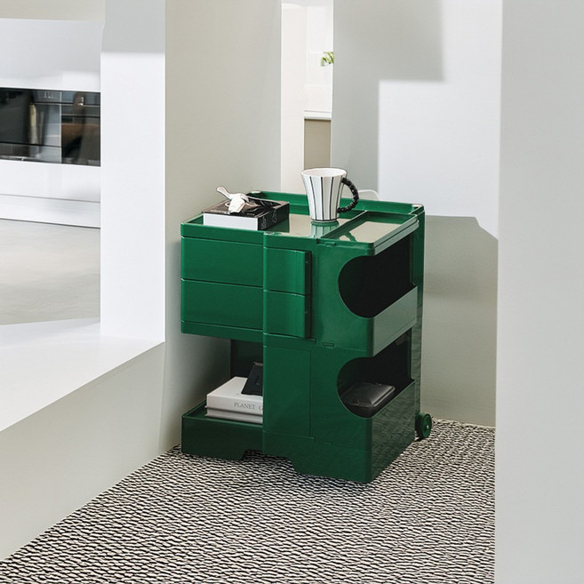 [리비니아] 바비 이동식 수납 회전서랍 빙그리 트롤리 9Colors, 2단, 그린