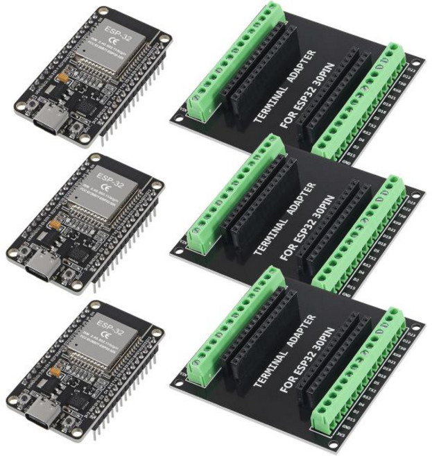 4개 세트 ESP32 30핀 브레아웃 보드 GPIO 1 확장 개발 ESP32S ESP-WROOM-32 호환 USA, cp2102 type c+ 30pin breakout