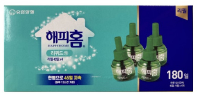 해피홈리퀴드 살충액 리필 45일, 4개