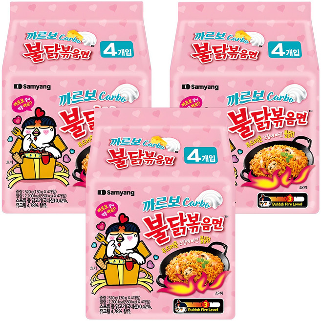 Buldak 奶油白醬火辣雞肉風味鐵板炒麵 130g, 12入