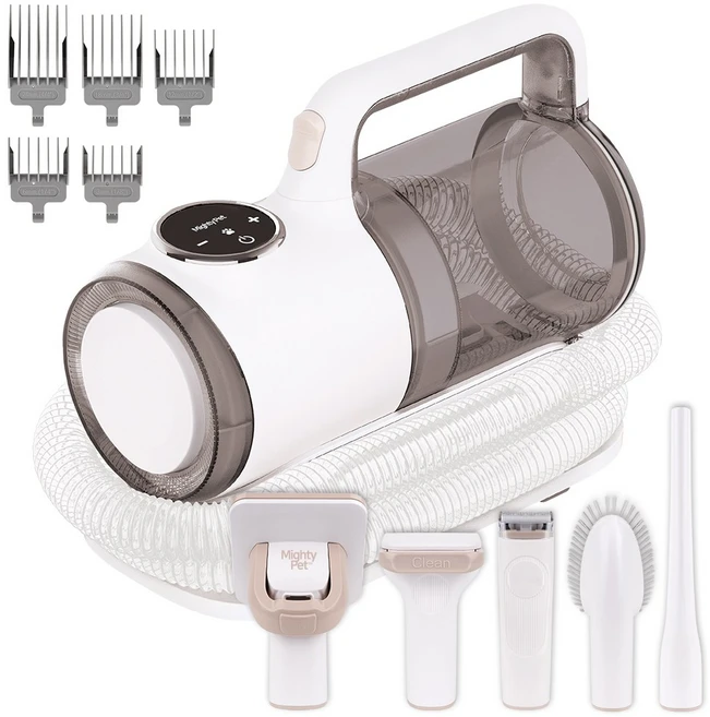 마이티펫 반려동물 5in1 펫 미용기 죽은털제거 셀프미용 올인원 진공이발기 클리퍼 이발기 미용기, 1개, 단품 - 쿠팡