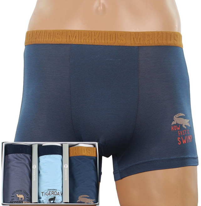 미니마미 남아 아동 인견 쿨 기능성 사각 드로즈 팬티 3매 J230