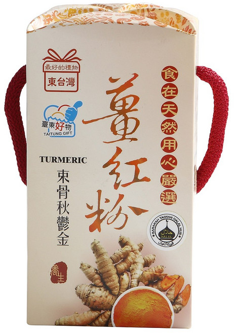 東台灣農特產行 鬱金女王闌姐優質薑紅粉 薑黃紅薑融合 無添加 獨立包裝 90g, 1個