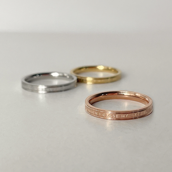 띵니 써지컬스틸 2mm 영문 각인 반지 이니셜 레이저 커플 우정 기념일 선물