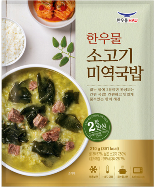 [치타마켓] 한우물 소고기 미역국밥, 6개, 210g