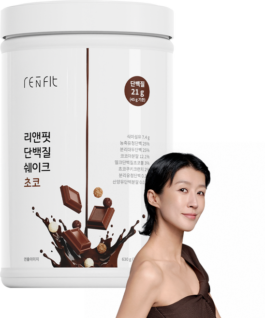 리앤핏 홍진경 단백질 쉐이크 대용량 초코 (630g), 초코 3통