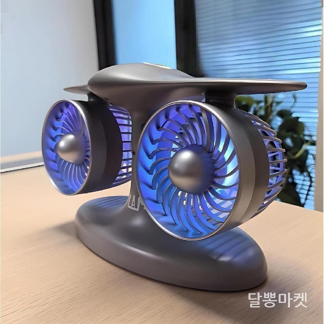 비행기 엔진 선풍기 사무실 소형선풍기 터보팬 무드등, 검은색