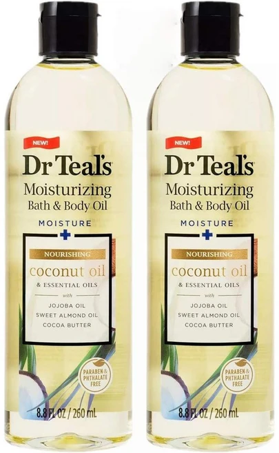 Dr Teals Moisturizing Bath & Body Oil 닥터틸즈 모이스처 배쓰 & 바디 오일, 2개, 260ml - 쿠팡