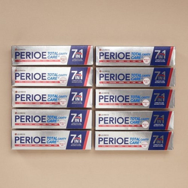 엘지생활건강 페리오 토탈캐비티케어 180g X 10개입, 10세트