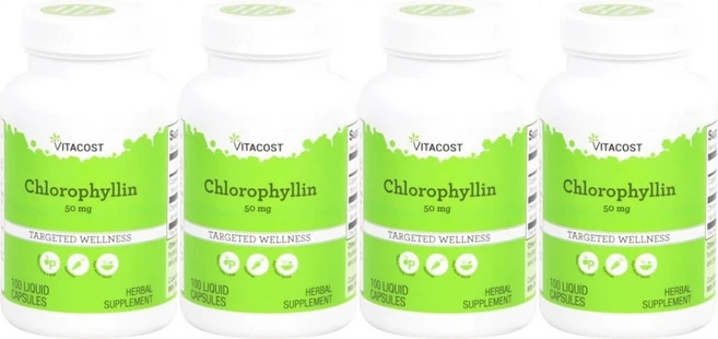 비타코스트 클로로필린 50mg, 4팩, 100정 - 쿠팡