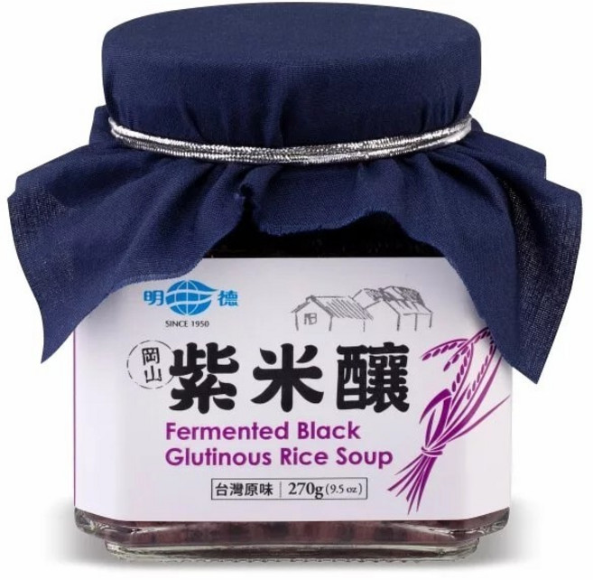 明德食品 紫米釀 傳統紫米甜酒釀 冬季暖湯 冰品甜點料, 1個