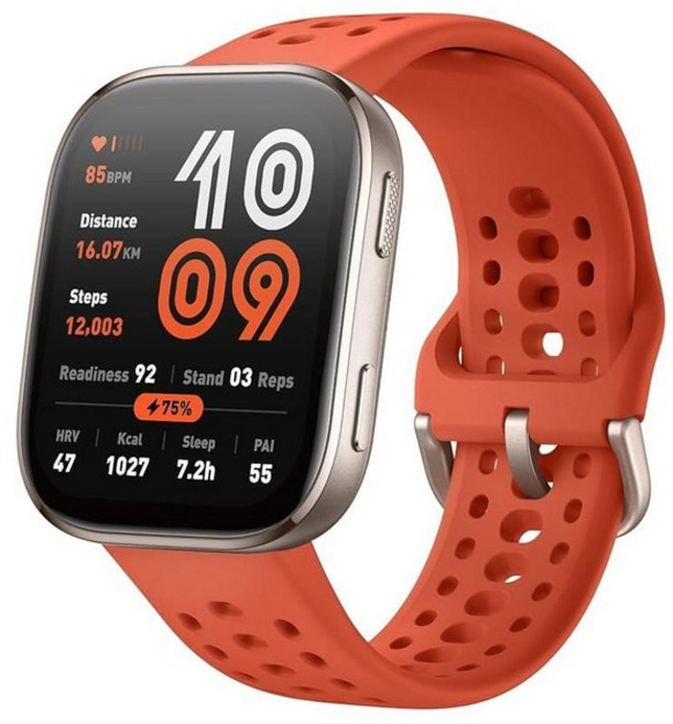 Amazfit Bip 6 스마트 워치 46mm 14일 배터리 1.9인치 AMOLED 디스플레이 GPS 및 무료 지도 AI 블루투스 통화 및 문자 건강 피트니스 및, Red