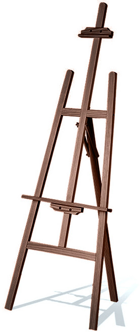 블루선 고급 소나무 원목 이젤 브라운