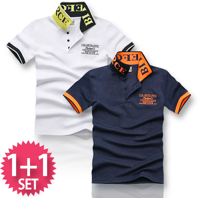 블루포스 엘티크 반팔 카라티 1+1 세트 [2장 묶음] 남자 티셔츠 남성 반팔티 단체티 남녀공용 커플티 여름 골프티 [국내생산]