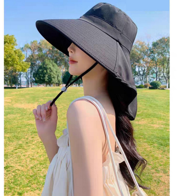 브헤오떼 UV 자외선 차단 모자 와이드 썬캡 휴대 간편 돌돌이