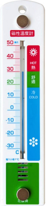 花蝶牌 辦公王 乾濕計 室內用 教學用, 1個, JD-I-142 專利彩色強力磁鐵溫度計