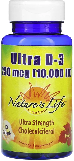 Nature's Life Ultra D-3 250mcg(10000IU) 소프트젤 100정, NaturesLifeUltraD3250mcg10000I, 1개 - 쿠팡