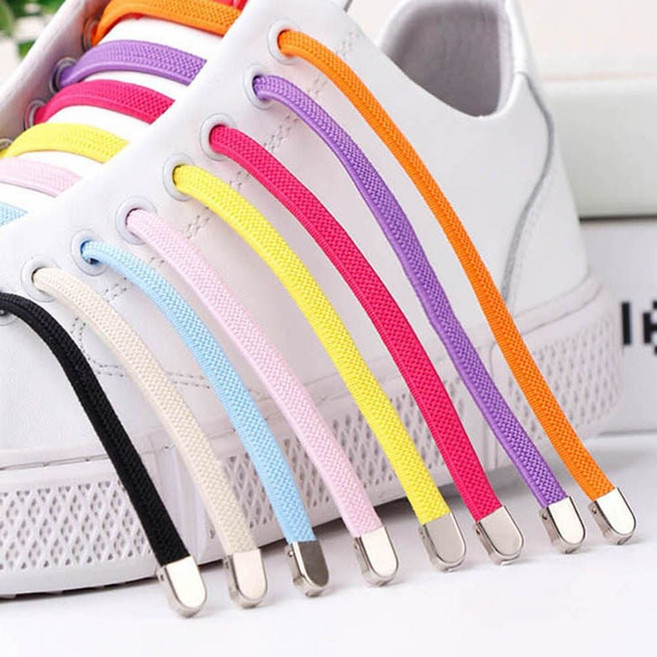 다양한 색상 라텍스 고무 간편 클립 고정 운도화 끈 명찰끈 운동화끈