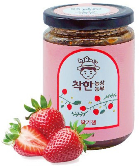 착한농장 농부 딸기쨈 350g 쨈 유기농 쨈, 1개