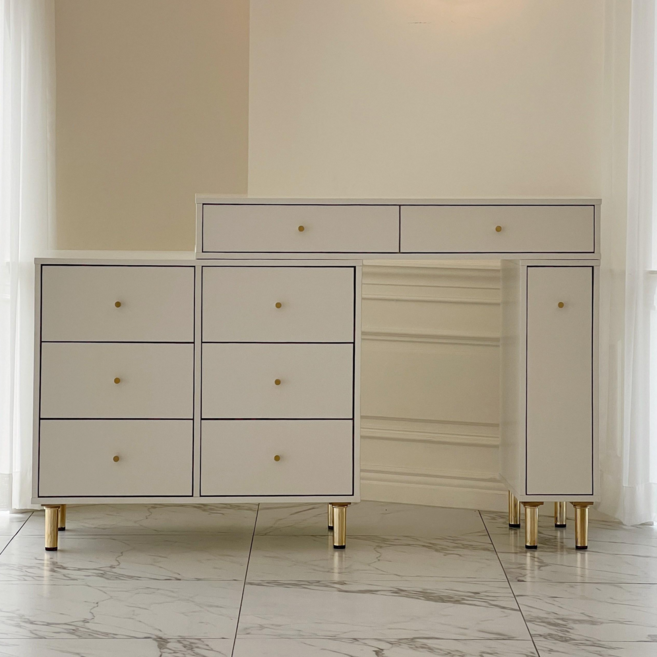 [방문설치] 파로마 홈즈 3단 6칸 서랍장 확장형 화장대 HPN036-1, 화이트