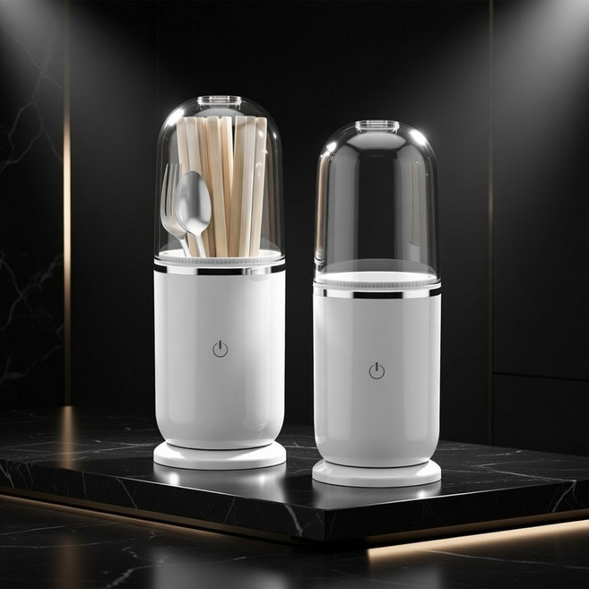 UV LED 무선 수저살균기 건조기 가정용 99.9% 살균 수저통 소독기 보관함 저온 건조 위생 주방용품 자취 필수템 식기살균기, UV LED 멀티 수저살균기