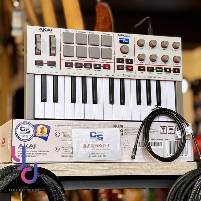 AKAI MPK MINI MK4 25鍵 MIDI鍵盤 台灣公司貨 編曲錄音鍵盤, 白色