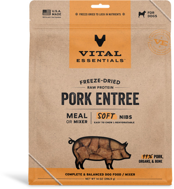 Vital Essentials 凍乾 生食 鬆軟顆粒 狗狗副食, 397g, 1個, 豬