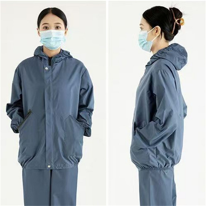 Vezri 남녀공용 강력 방수 방진복 투피스 세트 후드 디자인 내구성 뛰어난 작업복